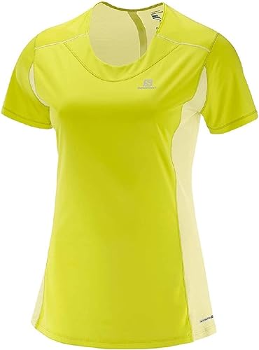Salomon Women's Agile Short Sleeve T-Shirt, Sulphur Spring, Wax Yellow, XS