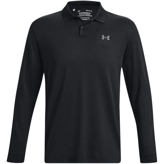 Under Armour Mens Performance Polo 3.0 Long Sleeve | Black - Ndoros