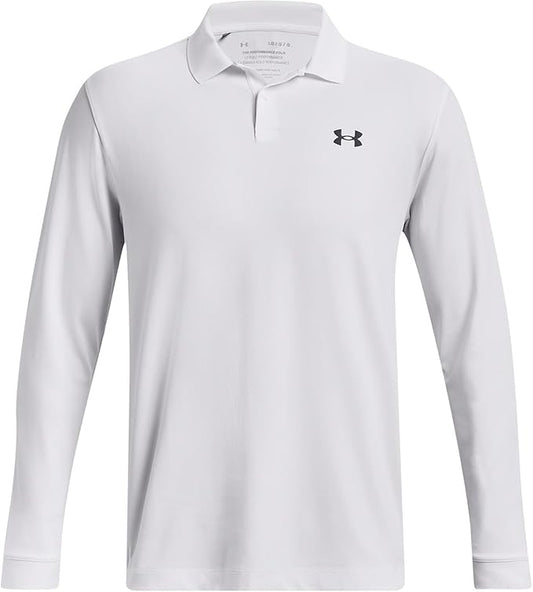 Under Armour Mens Performance Polo 3.0 Long Sleeve | White - Ndoros