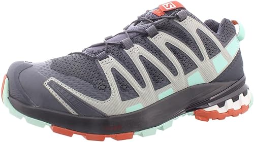 Salomon XA PRO 3D v8 Trail Running Shoes for Women, Ebony/Yucca/Mecca Orange, 7.5