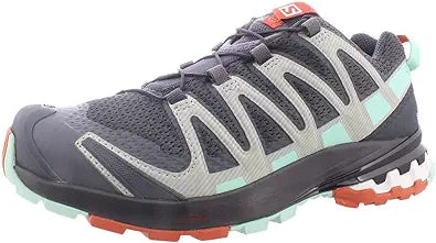 Salomon XA PRO 3D v8 Trail Running Shoes for Women, Ebony/Yucca/Mecca Orange, 5.5