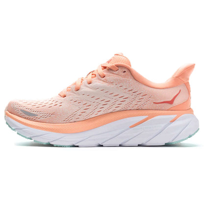 HOKA ONE Women's Clifton 8 shoe | Light Orange, Pink - Ndoros