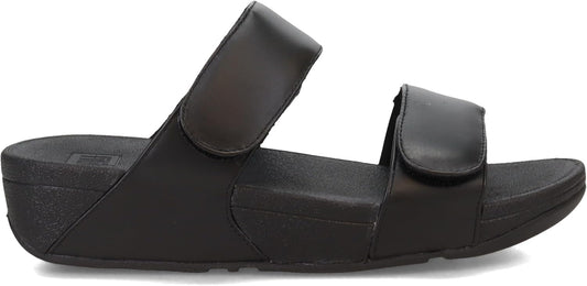 Fitflop Lulu Adjustable Leather Women's Slides | Black - Ndoros