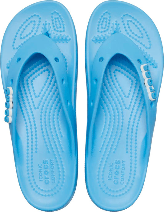 Crocs Women's Classic Platform Flip Flops – Lightweight Cushioned, Oxygen - Ndoros