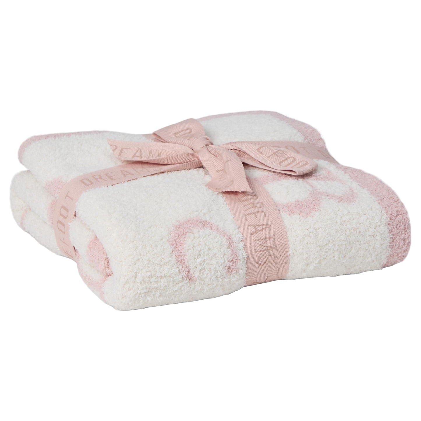 Barefoot Dreams Unisex CozyChic ABC Blanket Dusty Rose/Cream Baby