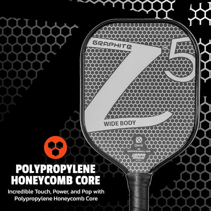 Onix Unisex Z5 White Carbon Fiber Graphite Pickleball Paddles Racket, Grip 4 1/4 in