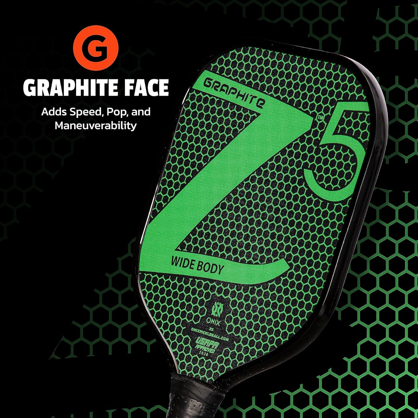 Onix Graphite Z5 Pickleball Paddles, Grip 4 1/4 inches | Green