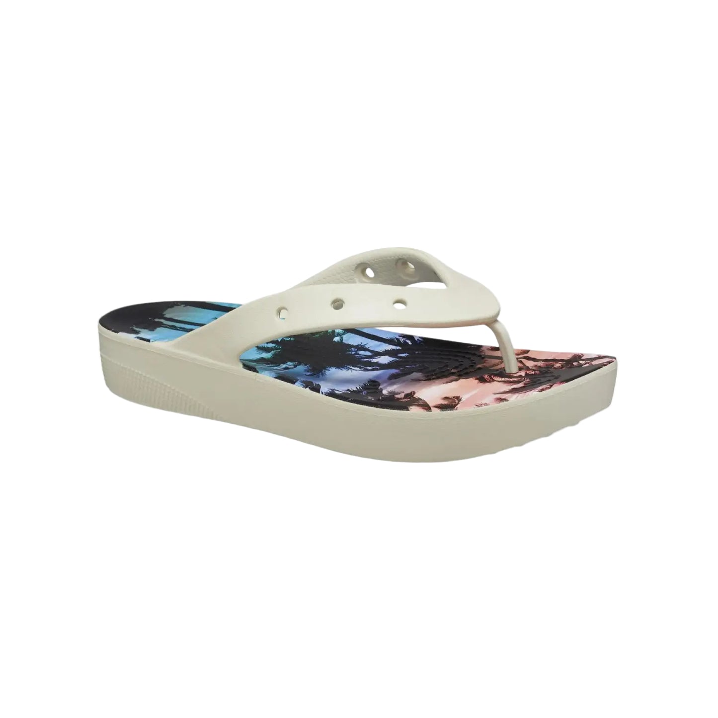 Crocs Women's Classic Platform Flip Flops – Bone/Multi Color Sandals