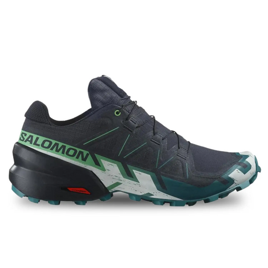 Salomon Mens Speedcross 6 Hiking Shoes, Carbon/Tahitian Tide/White