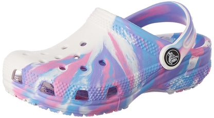 Crocs Classic Marbled Clog K White/Pink Kids