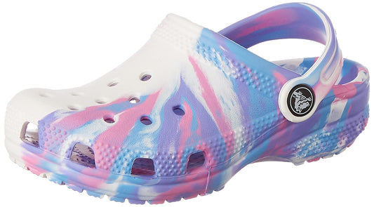 Crocs Classic Marbled Clog K White/Pink Kids