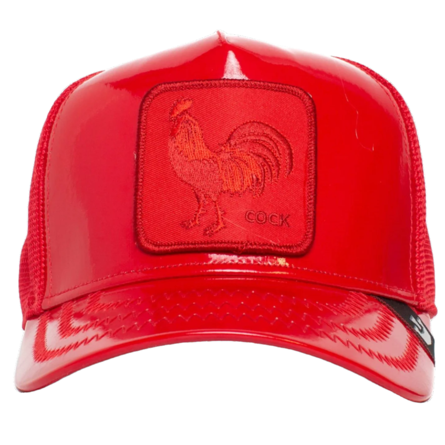 Goorin Bros. The Farm, Big Red, High Shine Faux LTR, Unisex Adjustable Snapback Trucker Hat, One Size