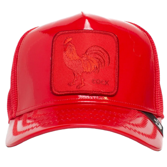 Goorin Bros. The Farm, Big Red, High Shine Faux LTR, Unisex Adjustable Snapback Trucker Hat, One Size