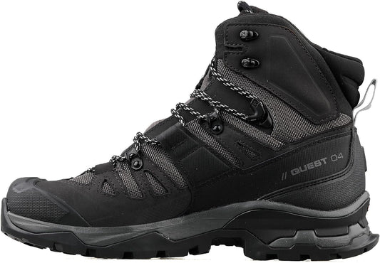 Salomon Quest 4 Gore-TEX Hiking Boots for Men, Magnet/Black/Quarry, 12