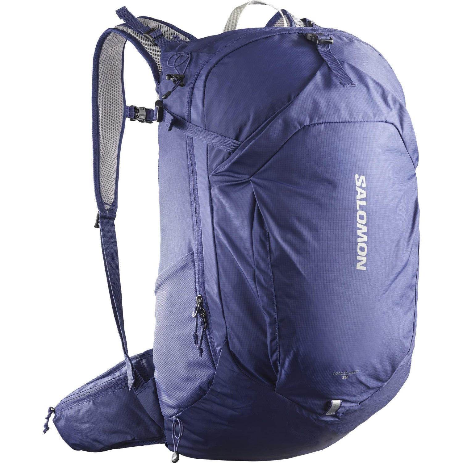 Salomon Trailblazer Unisex 30 Liter Casual Backpack, Mazarine Blue/Ghost Gray - Ndoros
