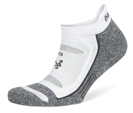 Balega Blister Resist No Show Performance Athletic Running Socks Unisex, White/Grey