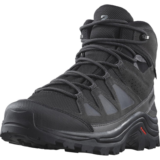 Salomon Men's Quest Rove Gore-Tex, Waterproof Backpacking & Hiking Suede Leather Boots - Black/Phantom/Magnet
