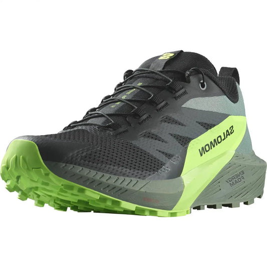 Salomon Sense Ride 5 Unisex Trail Running Shoes Black/Laurel Wreath/Green Gecko