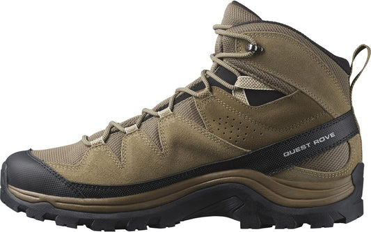 Salomon Men's QUEST ROVE GORE-TEX Leather Hiking Boots for Men, Kangaroo / Kelp / Black, 11.5