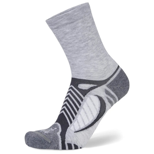 Balega Ultralight Crew Lightweight Performance  Athletic Running Socks Unisex, Grey/White