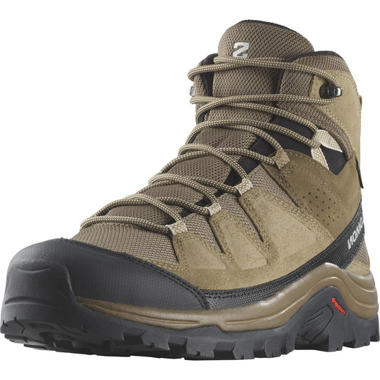 Salomon Men's QUEST ROVE GORE-TEX Leather Hiking Boots for Men, Kangaroo / Kelp / Black
