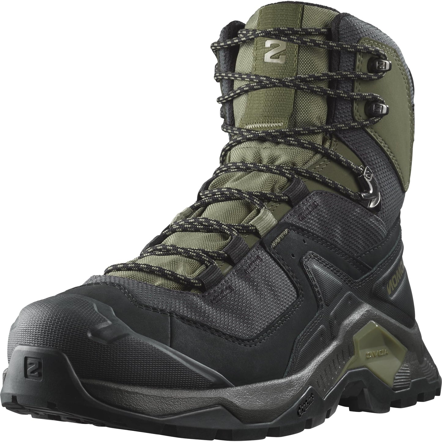 Salomon Men's Quest Element Gore-Tex, Waterproof Neutral Leather Hiking Boots - Black/Deep Lichen Green/Olive Night