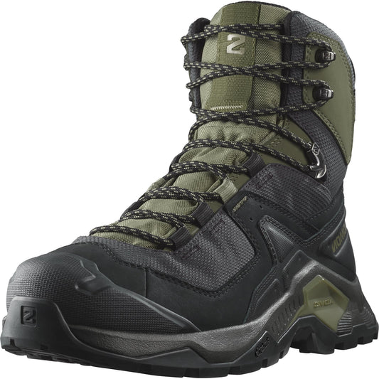Salomon Men's Quest Element Gore-Tex, Waterproof Neutral Leather Hiking Boots - Black/Deep Lichen Green/Olive Night
