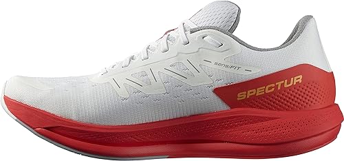 Salomon Spectur Trail Running Shoes Mens Sz 10 White/Poppy Red/Blazing Orange