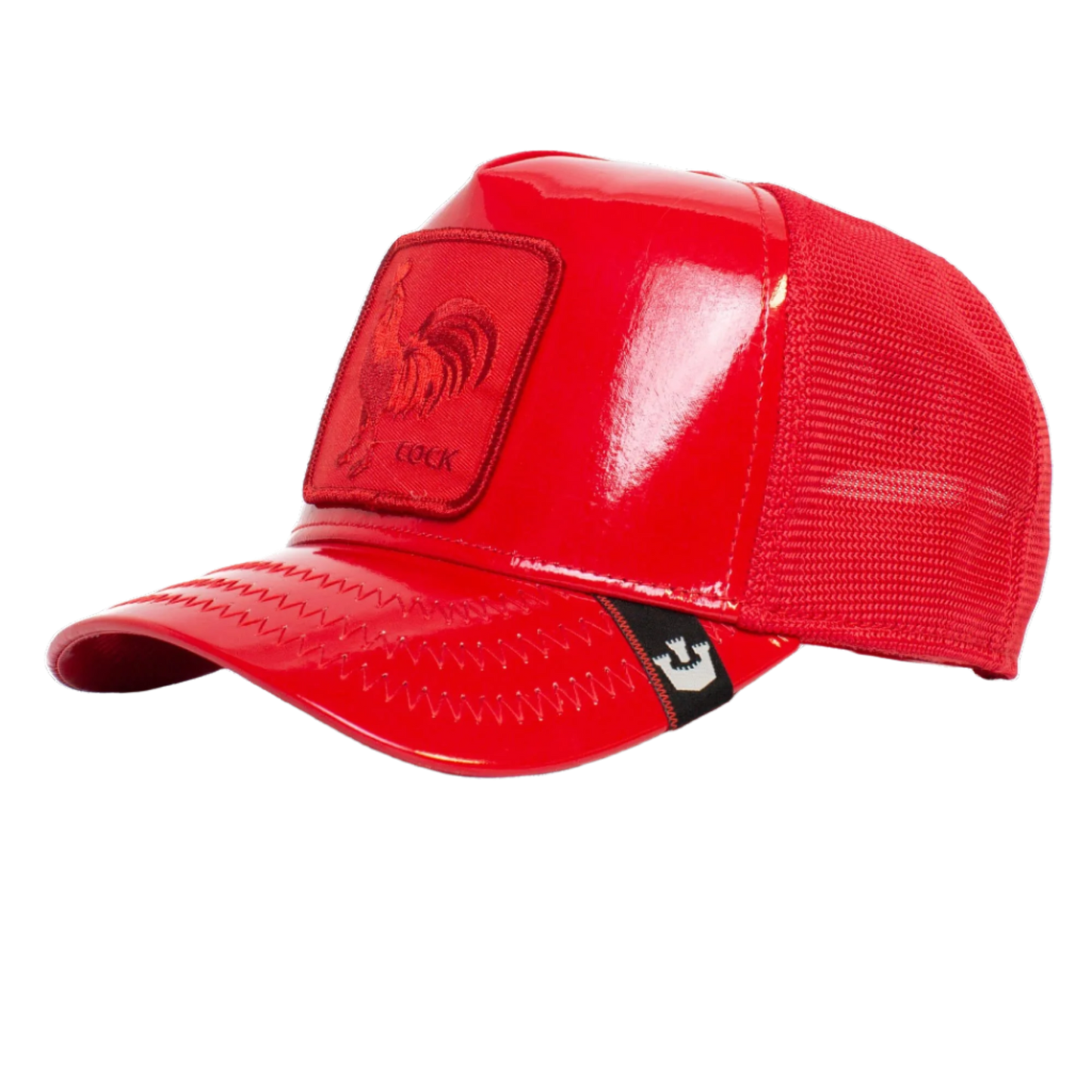 Goorin Bros. The Farm, Big Red, High Shine Faux LTR, Unisex Adjustable Snapback Trucker Hat, One Size