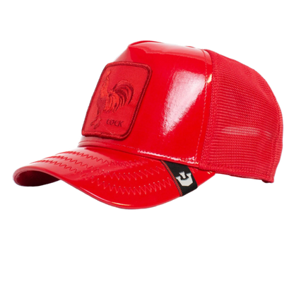 Goorin Bros. The Farm, Big Red, High Shine Faux LTR, Unisex Adjustable Snapback Trucker Hat, One Size