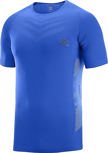 Salomon Mens Sense Pro Runnning Tee Shirt, Nautical Blue, Large