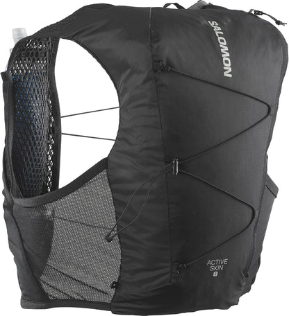 Salomon Unisex Active  Skin 8 | 8 Liter Hydration Trail Running Vest Black