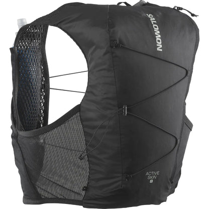 Salomon Unisex Active Skin 8, Hydration & Storage Vest with 500ml Flasks Included - Black / Metal
