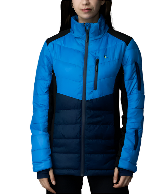 Apricoat EcoDown Adventure Women's Winter Coat - Stylish, Ultra Light Down Jacket, Packable, Windproof and Water Resistant Hooded Puffer - Keeps You Warm and Dry Anywhere You Go - Blue - Ndoros