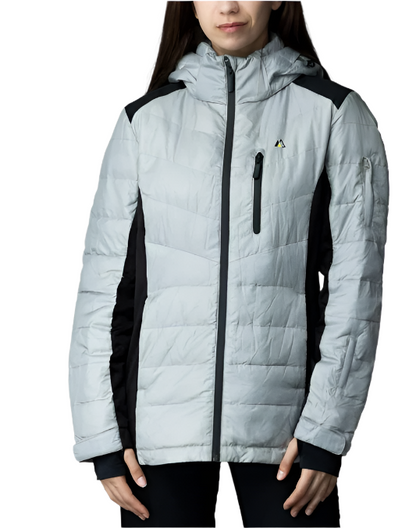 Apricoat EcoDown Adventure Women's Winter Coat - Stylish, Ultra Light Down Jacket, Packable, Windproof and Water Resistant Hooded Puffer - Keeps You Warm and Dry Anywhere You Go - Gray - Ndoros