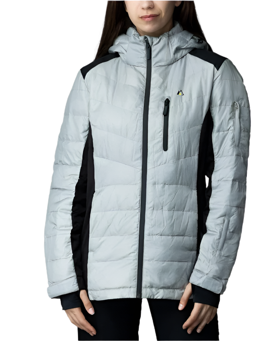 Apricoat EcoDown Adventure Women's Winter Coat - Stylish, Ultra Light Down Jacket, Packable, Windproof and Water Resistant Hooded Puffer - Keeps You Warm and Dry Anywhere You Go - Gray - Ndoros