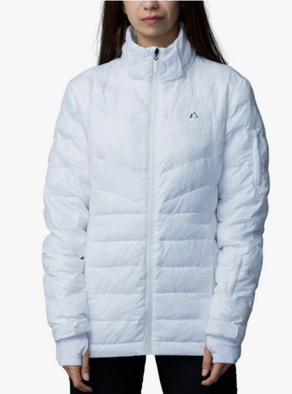 Apricoat EcoDown Adventure Women's Winter Coat - Stylish, Ultra Light Down Jacket, Packable, Windproof and Water Resistant Hooded Puffer - Keeps You Warm and Dry Anywhere You Go - White - Ndoros