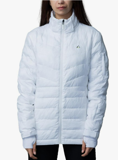 Apricoat EcoDown Adventure Women's Winter Coat - Stylish, Ultra Light Down Jacket, Packable, Windproof and Water Resistant Hooded Puffer - Keeps You Warm and Dry Anywhere You Go - White - Ndoros