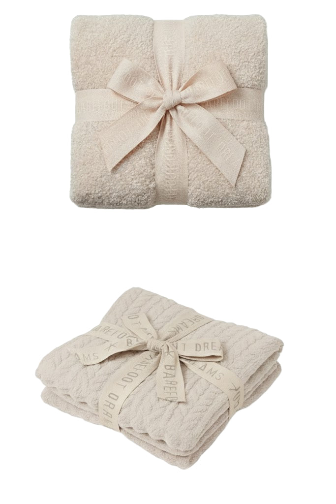Barefoot Dreams CozyChic Heirloom Receiving Blanket, Stone