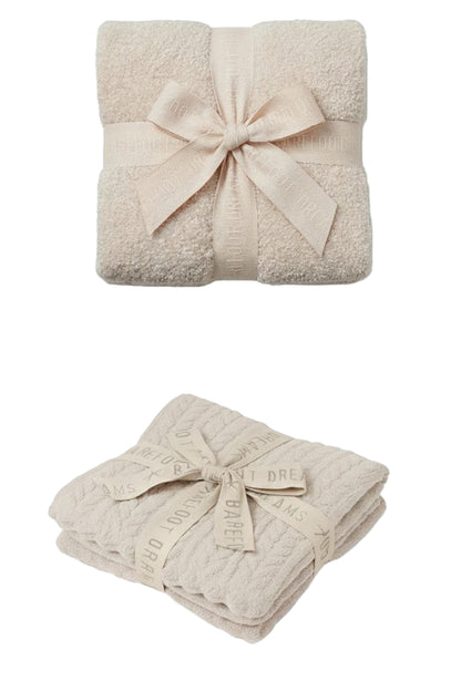 Barefoot Dreams CozyChic Heirloom Receiving Blanket, Stone