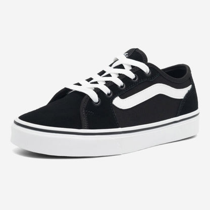 Vans Women's Filmore Decon Suede/Canvas Sneaker, Black/White - Ndoros