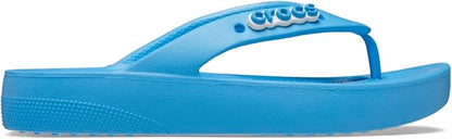 Crocs Women's Classic Platform Flip Flops – Lightweight Cushioned, Oxygen - Ndoros