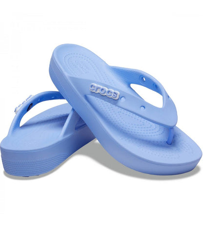 Crocs Women's Classic Flip Flops Platform Sandals | Moon Jelly