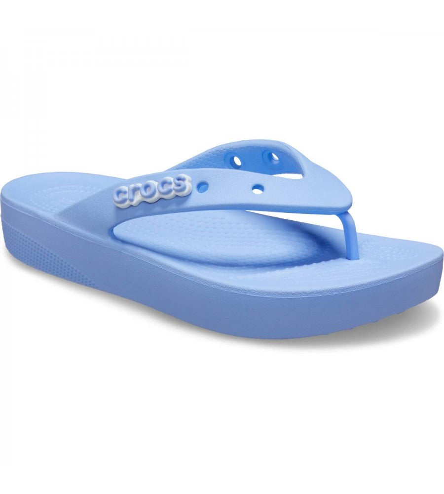 Crocs Women's Classic Flip Flops Platform Sandals | Moon Jelly