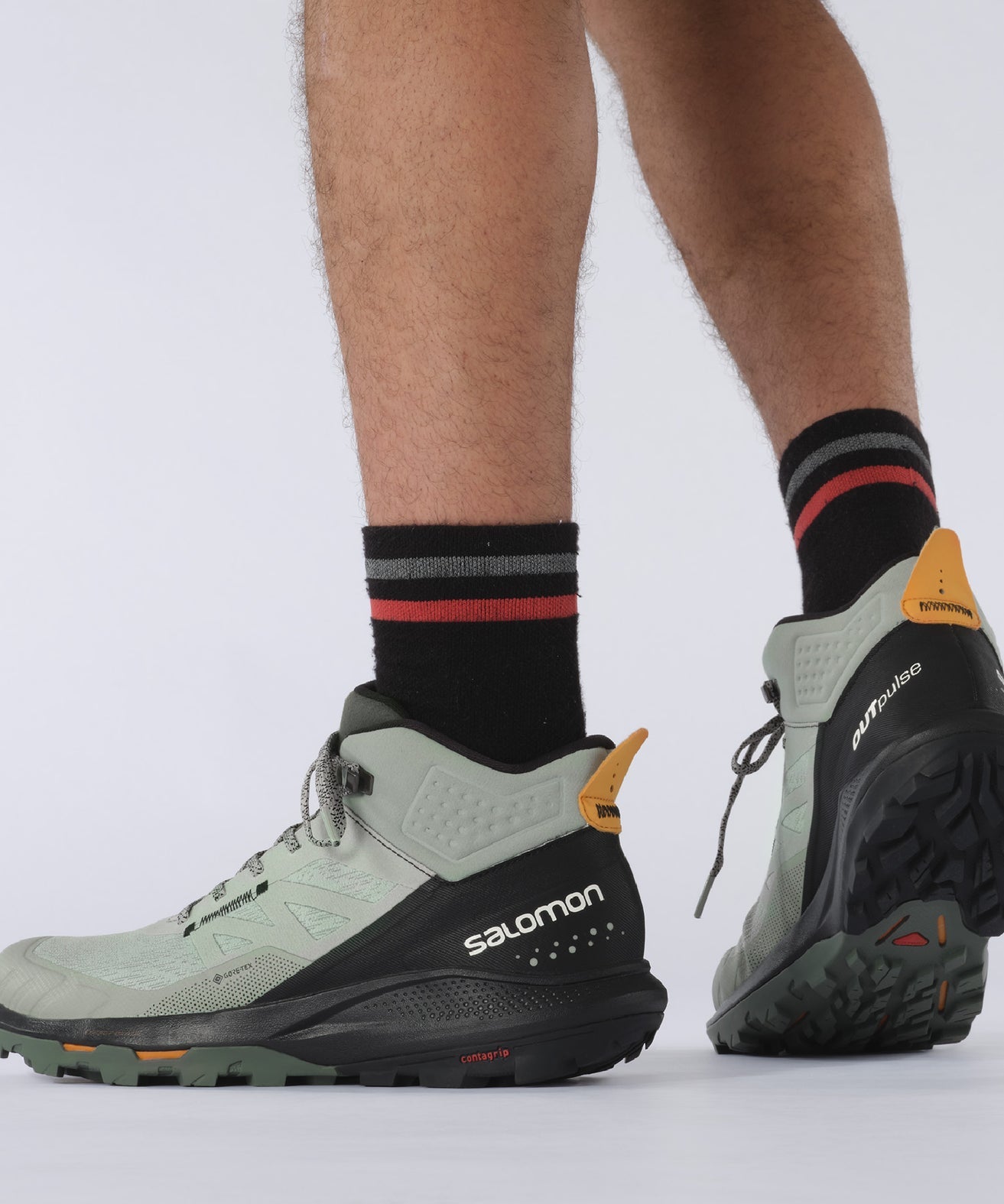 Salomon Men's OUTPULSE Mid Gore-Tex Hiking Boots – Energy Blade & Fuze Surge