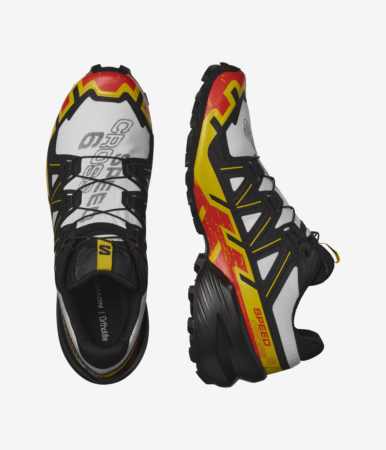 Salomon Speedcross 6 Men's Trail Running Shoes,White/Yellow