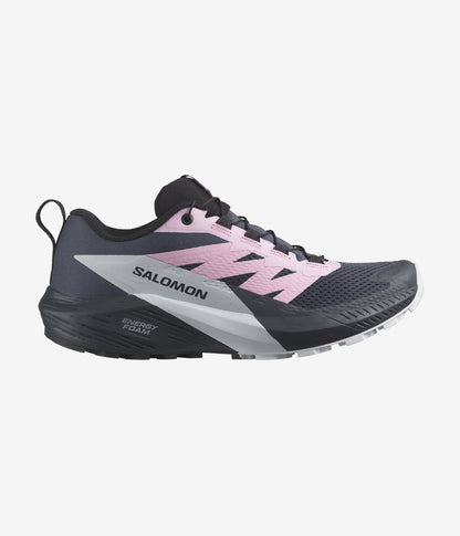 Salomon Women's Sense Ride 5 Trail Running Shoes, Black/Pink