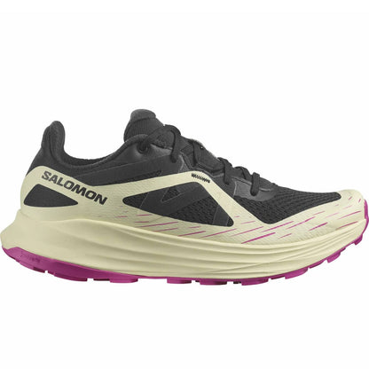 Salomon Women's Ultra Flow Trail Running Shoes - Black / Transparent Yellow / Rose Violet - Ndoros