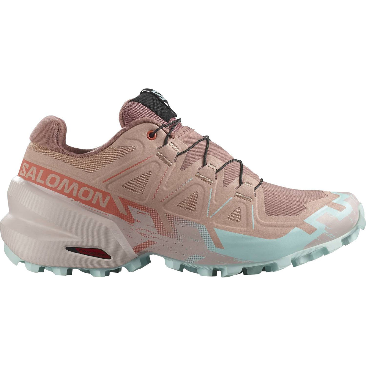 Salomon Women's Speedcross 6 Sneaker, Mahogany Rose/Hushed Violet/Iced Aqua - Ndoros