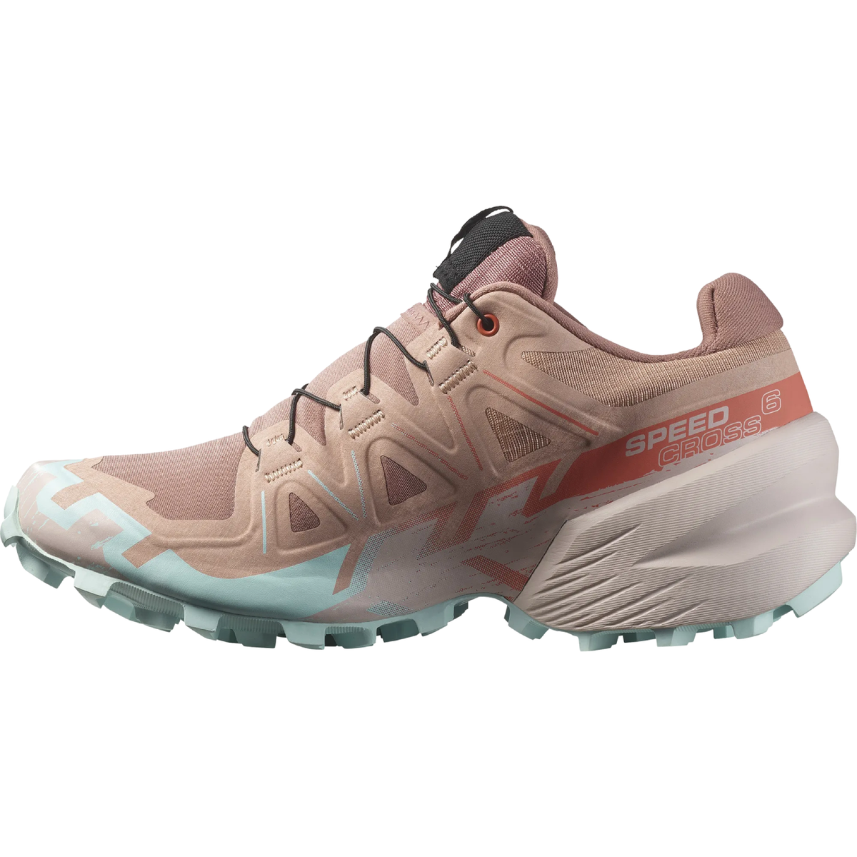 Salomon Women's Speedcross 6 Sneaker, Mahogany Rose/Hushed Violet/Iced Aqua - Ndoros